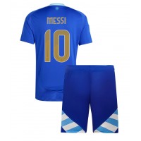 Camiseta Argentina Lionel Messi #10 Visitante Equipación para niños Copa America 2024 manga corta (+ pantalones cortos)